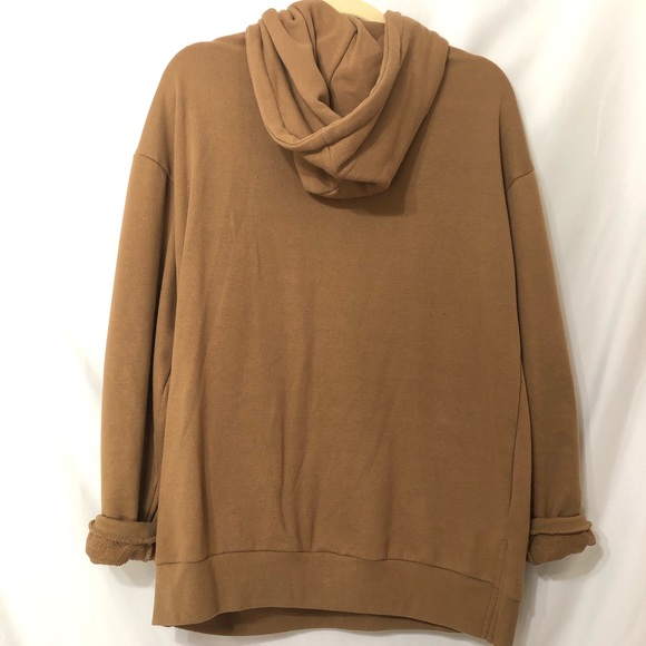 Brown Distressed Oversized Pullover Hoodie - Picture 5 of 5